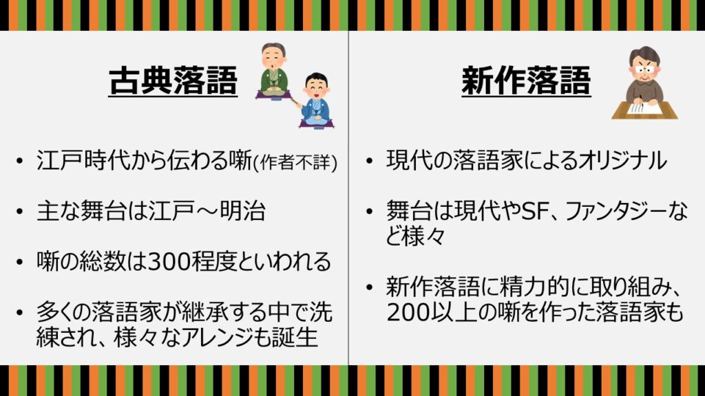 古典落語と新作落語